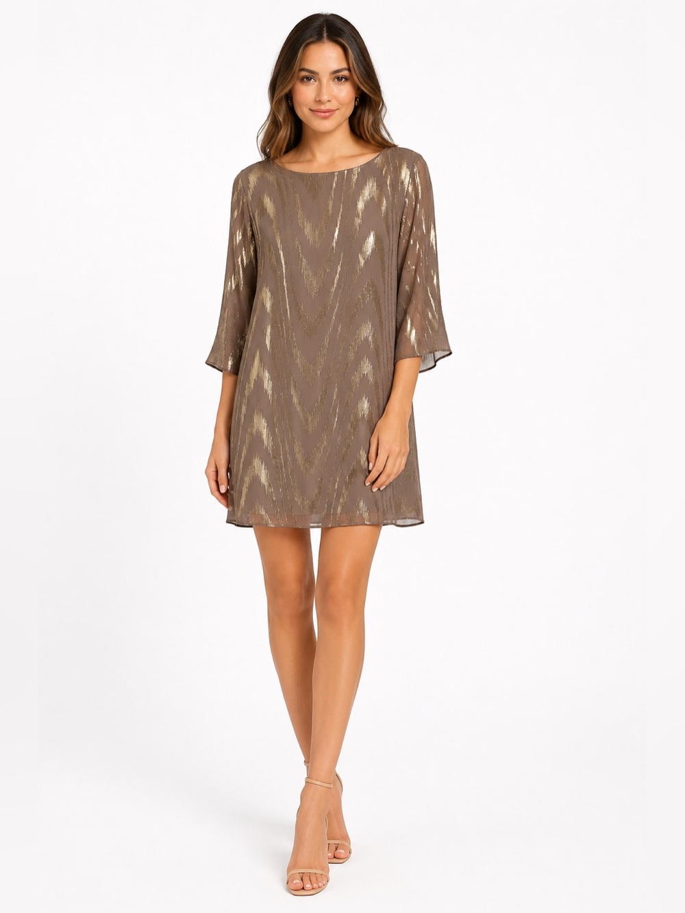 Gianni Bini Shift Dress Size Small Metallic Threads Wedding Guest Date Night